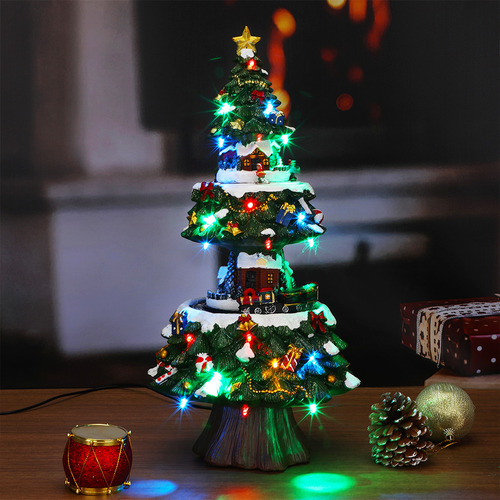 Árbol Navidad De Mesa Para Hogar Con Luces Y Música 41cm