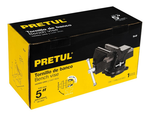 Tornillo De Banco 5 Pulgadas Base Giratoria Ajuste Rápido