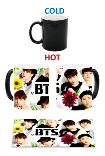 Mug Magico Vaso Bts Grupo Cambia De Color