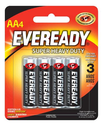 Pila Alcalina Eveready® Aa, 4 Piezas Surtek