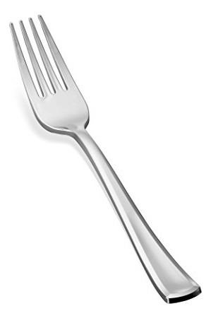 Juego De 600 Cubiertos Desechables De Plástico Plateado