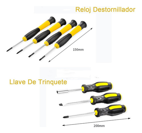 Goxawee® 108pzs Juego De Herramientas Mecánicas Desarmadores Kit Combinadas para automóvil