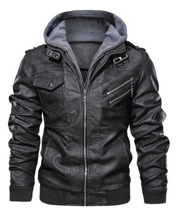 S Chaqueta Biker Slim-fit Pu De Moda Para Hombre