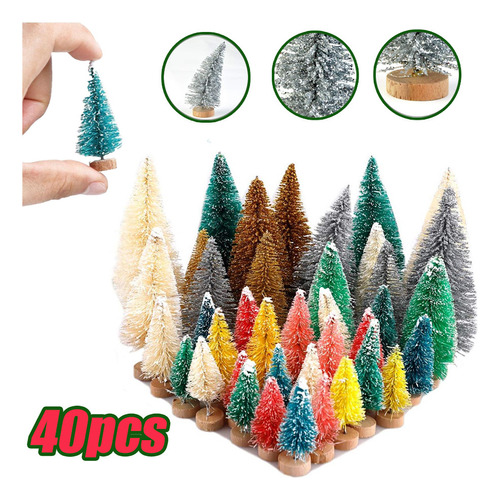 Mini Árbol De Pino Navideño De 4,5 Cm A 12,5 Cm, 40 Unidades