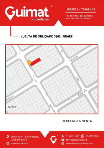 Terreno - Nuñez - Lideres En Terrenos - Guimat Propiedades