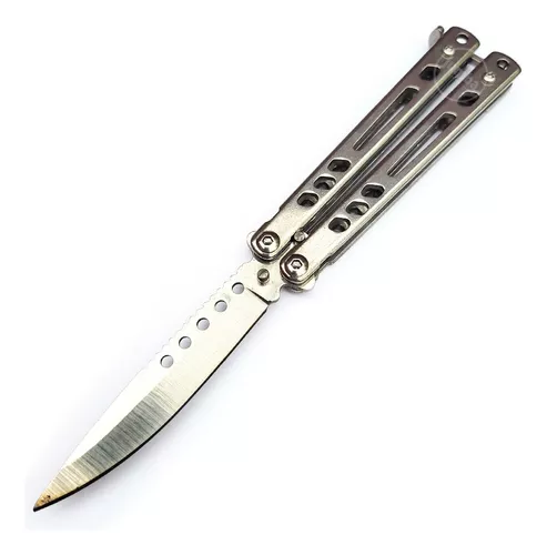 Navaja Mariposa Mini Sevillana 16 Cm Plateada Acero Inox