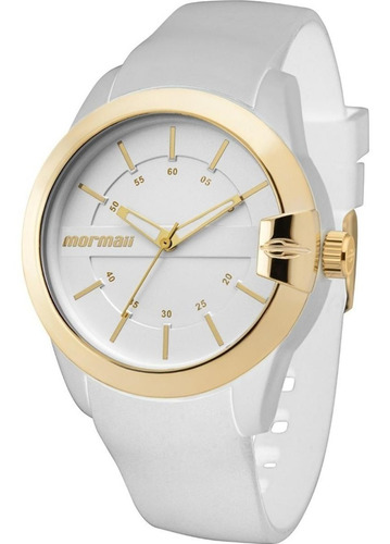 Relógio Feminino Mormaii Branco Dourado Original Nota Fiscal