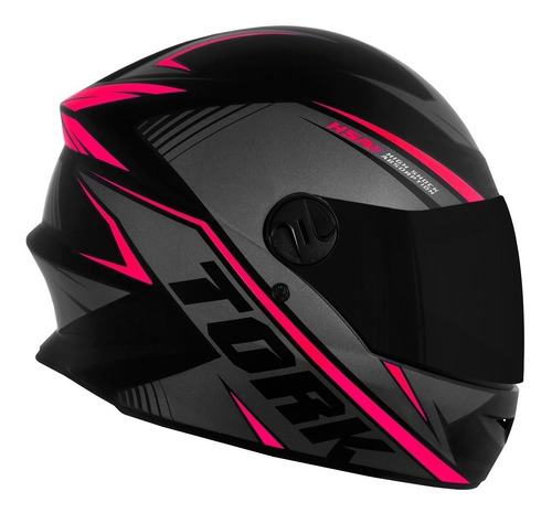 Capacete Feminino  Fechado R8 Viseira Fumê Pro Tork- Rosa