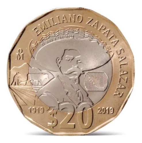Moneda 20 Pesos Emiliano Zapata 