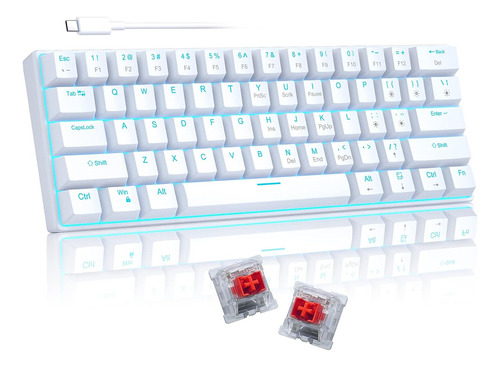 Teclado Mecánico Camiysn Gamer, Blanco, Luz Azul