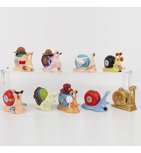 Figura One Piece Set X9 Den Den Mushi Mugiwaras Anime Pvc