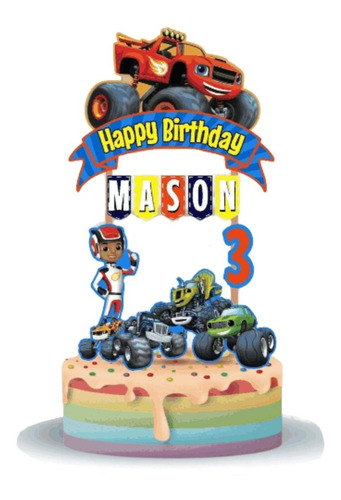 Imagen 1 de 5 de Cake Topper Blaze Monster Machines Adorno Para Tortas