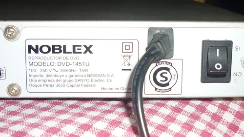 Noblex Dvd-1451u Reproductor Dvd/cd/mp3