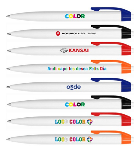 Lapiceras Boligrafos Personalizados Logo Full Color X 50u