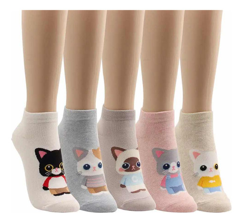 Calcetines Tobillera De Gato Kawaii Surtido