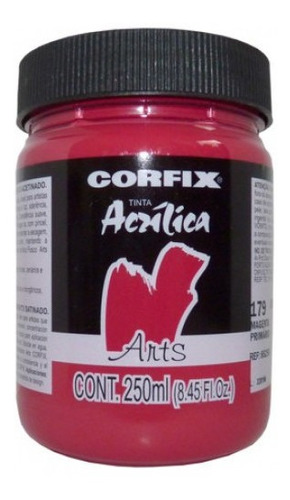 Tinta Acrílica Arts Corfix 250ml Magenta Primário 179 Gr 1