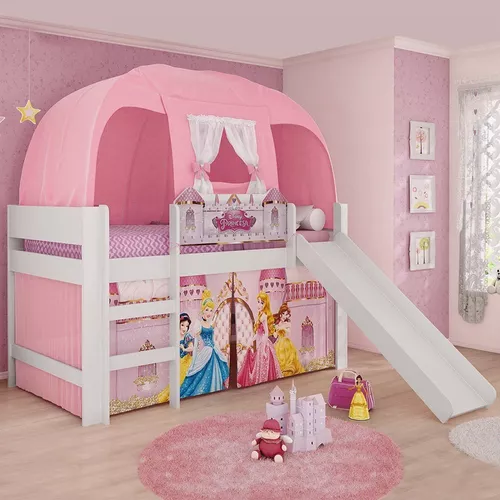 Cama De Solteiro Infantil Tema Princesa Completa | Parcelamento sem juros