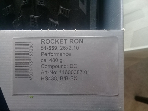 Imagen 7 de 9 de Llanta Bicicleta Schwalbe Mtb Rocket Ron 26*2.1 Performance
