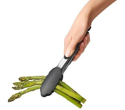Imagen 1 de 4 de Pinza Silicona Acero Inoxidable 23 Cms Verduras Leifheit