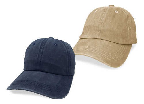 Pack X 2 Gorra Hombre Mujer Vintage Gastada Visera Algodon