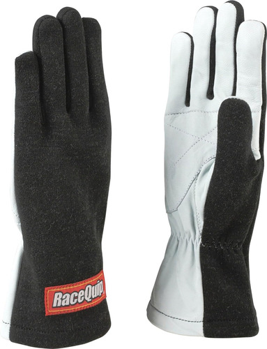 Par de guantes para motociclista RaceQuip, 350003 negro y blanco, talle M