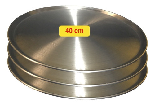 Set 3 Moldes Charolas Para Hornear Pizza De Aluminio 40 Cm 