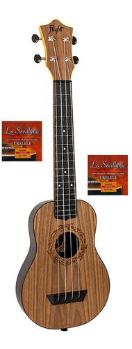 Ukulele Soprano Flight Tusl-50 + Els-ukc Con Funda Nat Abs Color Marrón