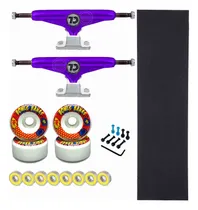 Comprar Truck Para Skate Com Rodas Moska 58mm Com Rolamentos E Lixa 