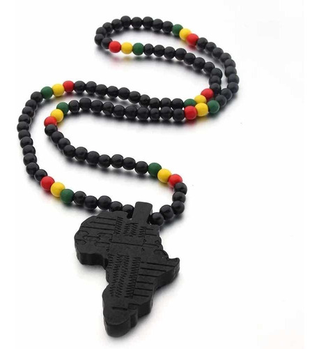 Collar Africano, Colgante Con Mapa De África, Estilo Único