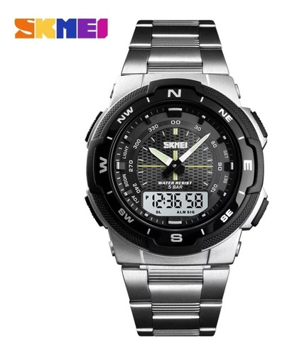 Relógio Skmei 1370 Masculino Digital Prova D Água 50m Inox