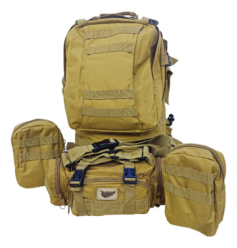 Mochila Eagle Claw Military Tactical 40 Litros Color Coyote Liso