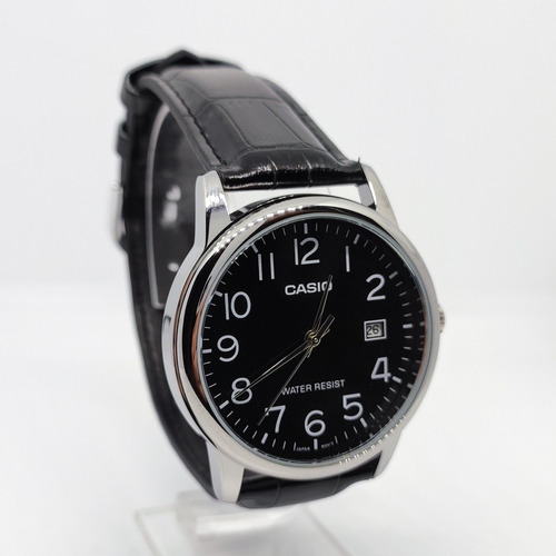 Imagen 3 de 10 de Reloj Cuero Hombre Negro Mtp-v002l-1b