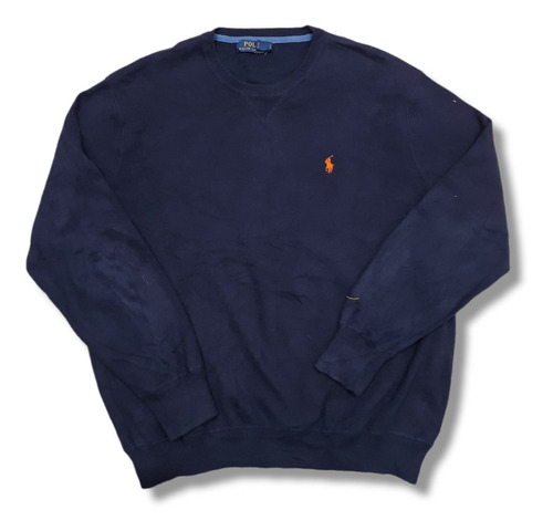 Sueter Polo Ralph Lauren Xgrande Azul Con Pony Naranja