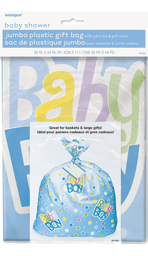 Bolsa De Regalo Extragrande Con Lunares Azules Para Baby Sho