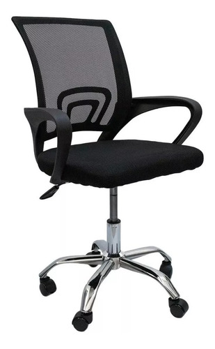 Silla De Oficina Escritorio Ergonómica Soporte Lumbar Básica Color Negro