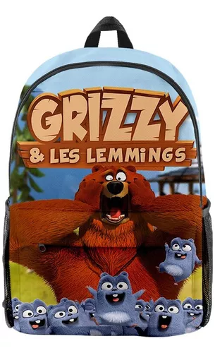 Grizzy e os lemmings impressão 3d mochilas meninos meninas