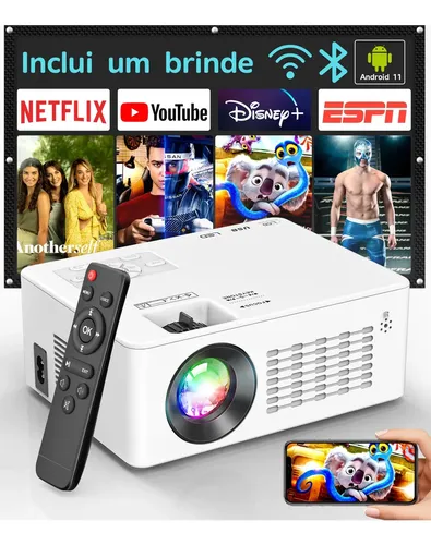 Projetor Profissional Android 4k Portátil 5g Wifi Full Hd
