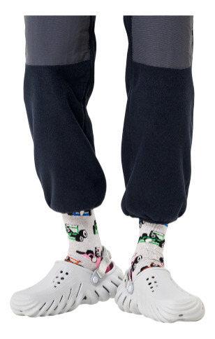 Calcetines Originales Happy Socks Coche De Carreras Unisex Gris Estampado 26 Cm - 30 Cm Del Pie