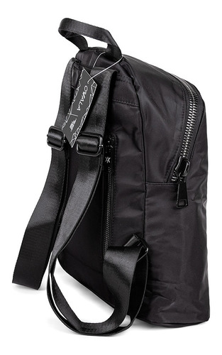 Imagen 6 de 6 de Mochilas Mujer Amayra Urbanas Estampadas Microfibra Negras