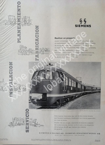 Cartel Retro Locomotoras Siemens 1957 /raro