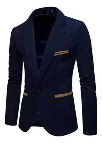 Blazer De Pana Lisa De Corte Ajustado Para Hombre