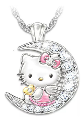 Hermosa Cadena Collar Colgante Hello Kitty  Caja De Regalo