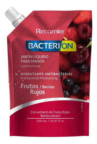 Jabón Bacterion Frutos Rojos - Ml A $17