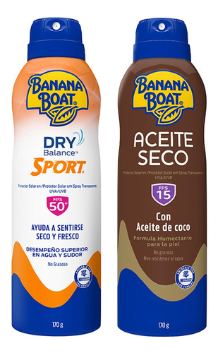 Protector Solar Banana Boat Dry Balance En Spray + Bronceado