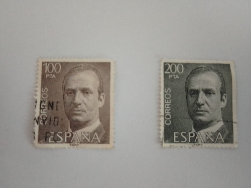 2 Estampillas De España Rey Juan Carlos (Usado)