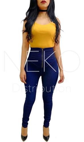 Pantalón Costillero Jeans Cintura Alta Con Cierre | Meses sin intereses