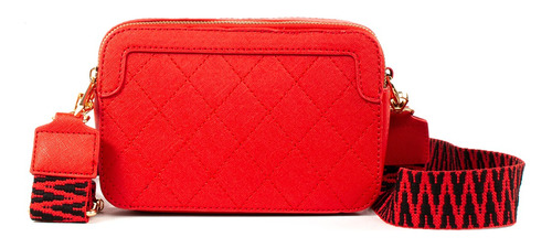 Bolso Tipo Bandolera Color Rojo Texturizado, 102791