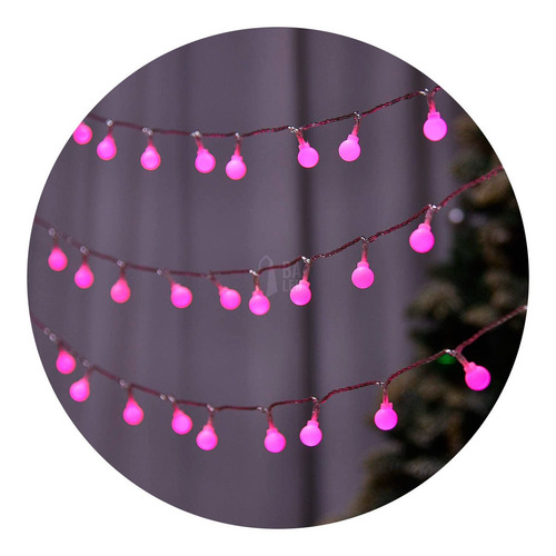 Imagen 1 de 6 de Guirnalda Luces Led 28 Bolitas 4 Metros Blanco Calido 220v Navidad