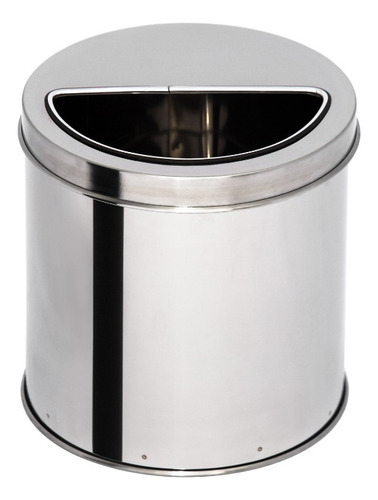 Lixeira Aro Meia Lua De Aço Inox 24x25 13l Cor Prateado