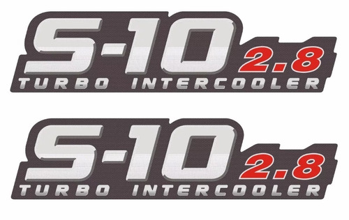 Jogo Emblemas Adesivo S10 4x4 Turbo Intercooler 2.8 Aço Esc